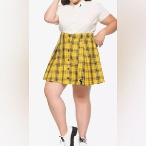 Harry Potter Hufflepuff Plaid Pleated Snap Front Skirt 3 Hot Topic